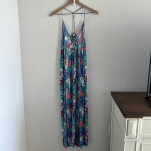 Rip Curl Sea Breeze T Back Maxi Dress Tropical Vacation Costal Boho Small
